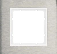 Rahmen 1-fach 10113609 edelstahl polarweiß matt