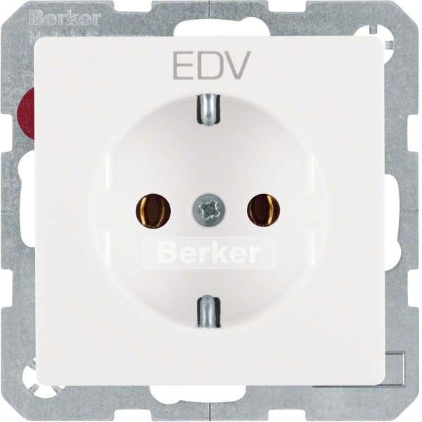 SCHUKO-Steckdose 47436009 polarweiß samt Aufdruck EDV SCHUKO-Steckdose 47436009 polarweiß samt Aufdruck EDV