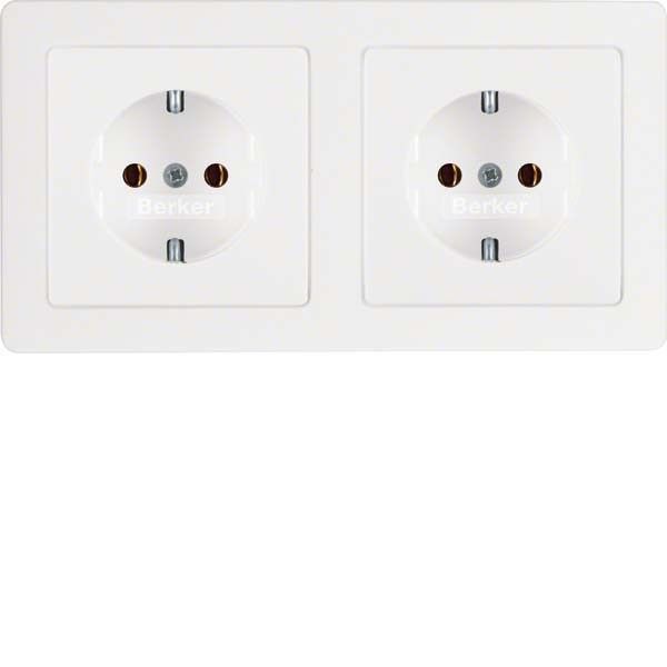SCHUKO-Steckdose 2-fach 47206089 polarweiß samt SCHUKO-Steckdose 2-fach 47206089 polarweiß samt