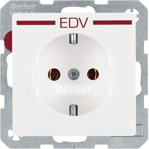SCHUKO-Steckdose 47436079 polarweiß samt Aufdruck EDV SCHUKO-Steckdose 47436079 polarweiß samt Aufdruck EDV