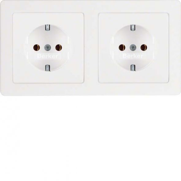 SCHUKO-Steckdose 2-fach 47206089 polarweiß samt SCHUKO-Steckdose 2-fach 47206089 polarweiß samt