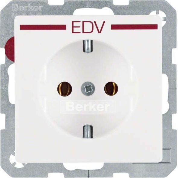 SCHUKO-Steckdose 47436079 polarweiß samt Aufdruck EDV SCHUKO-Steckdose 47436079 polarweiß samt Aufdruck EDV