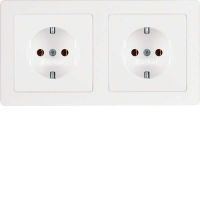 SCHUKO-Steckdose 2-fach 47206089 polarweiß samt