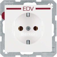 SCHUKO-Steckdose 47436079 polarweiß samt Aufdruck EDV