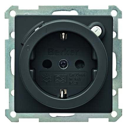 SCHUKO-Steckdose 47086086 anthrazit samt lackiert SCHUKO-Steckdose 47086086 anthrazit samt lackiert