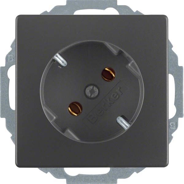 SCHUKO-Steckdose 47276086 anthrazit samt lackiert SCHUKO-Steckdose 47276086 anthrazit samt lackiert