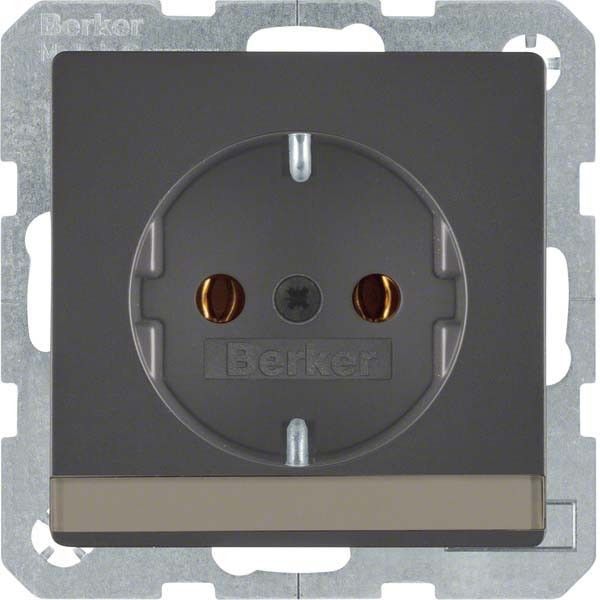 SCHUKO-Steckdose 47526086 anthrazit samt lackiert SCHUKO-Steckdose 47526086 anthrazit samt lackiert