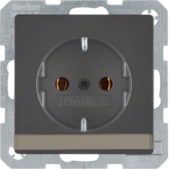 SCHUKO-Steckdose 47526086 anthrazit samt lackiert SCHUKO-Steckdose 47526086 anthrazit samt lackiert