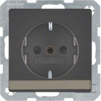 SCHUKO-Steckdose 47496086 anthrazit samt lackiert
