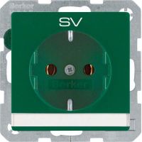 SCHUKO-Steckdose 47506013 grün samt Aufdruck SV