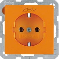 SCHUKO-Steckdose 47436007 orange samt Aufdruck ZSV