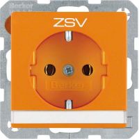 SCHUKO-Steckdose 47506014 orange samt Aufdruck ZSV