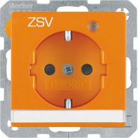 SCHUKO-Steckdose 41106014 orange samt Aufdruck ZSV