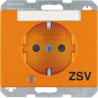 SCHUKO-Steckdose 41100077 orange glänzend Aufdruck ZSV