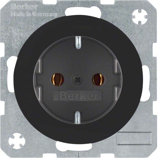 SCHUKO-Steckdose 47432045 schwarz glänzend SCHUKO-Steckdose 47432045 schwarz glänzend