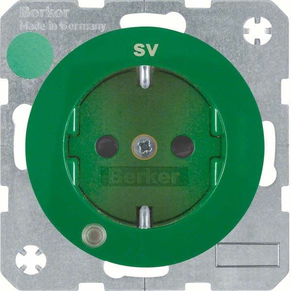 SCHUKO-Steckdose 41102003 grün glänzend Aufdruck SV SCHUKO-Steckdose 41102003 grün glänzend Aufdruck SV