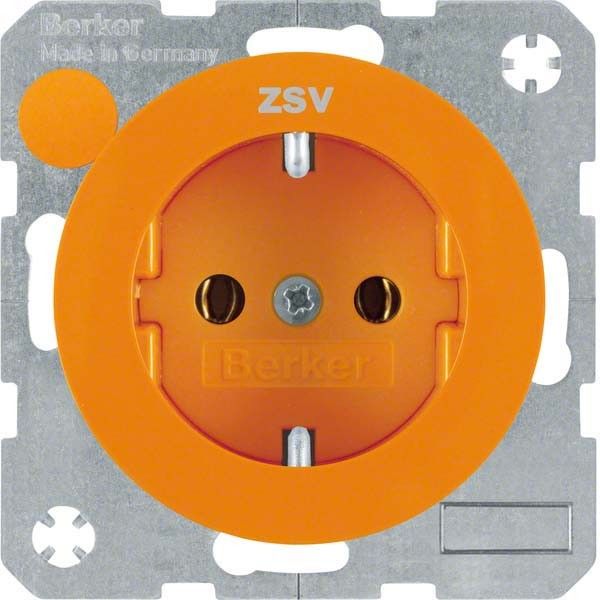SCHUKO-Steckdose 47432007 orange glänzend Aufdruck ZSV SCHUKO-Steckdose 47432007 orange glänzend Aufdruck ZSV