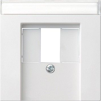 System 55 Abdeckung 087603 f. Telefon-Anschlussdose m. Beschriftungsfeld reinweiß glänzend System 55 Abdeckung 087603 f. Telefon-Anschlussdose m. Beschriftungsfeld reinweiß glänzend