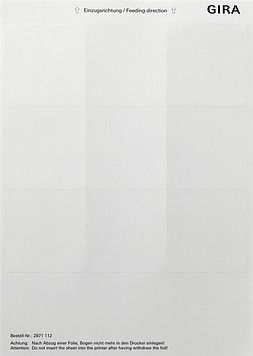 Beschriftungsbogen f. System Fläche 69,0x67,0mm 2871112 Beschriftungsbogen f. System Fläche 69,0x67,0mm 2871112