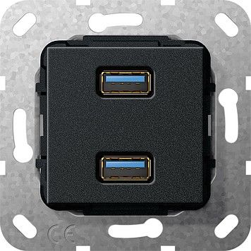 USB 3.0 A 2fach sw matt 568510 USB 3.0 A 2fach sw matt 568510