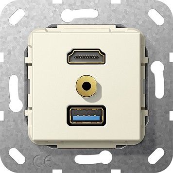UP Tragring HDMI und USB A 568001 cremeweiß glänzend UP Tragring HDMI und USB A 568001 cremeweiß glänzend