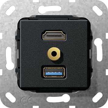 UP Tragring HDMI und USB A 568110 schwarz matt