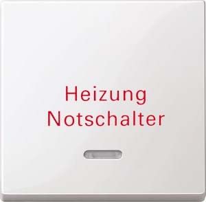 Wippe polarweiß glänzend Aufdruck Heizung Notschalter 435119 Wippe polarweiß glänzend Aufdruck Heizung Notschalter 435119