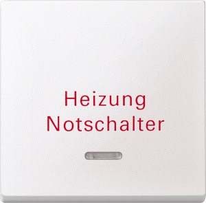 Wippe polarweiß Aufdruck Heizung Notschalter 431819 Wippe polarweiß Aufdruck Heizung Notschalter 431819