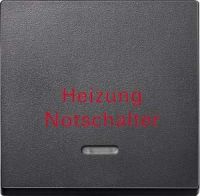 Wippe anthrazit Aufdruck Heizung Notschalter 431814