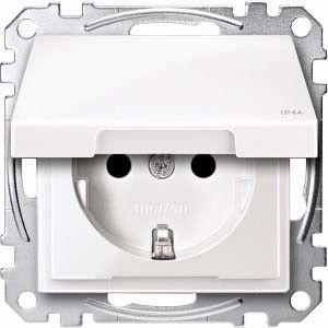 SCHUKO Steckdose polarweiß glänzend IP44 MEG2414-0319
