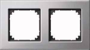 Metallrahmen M-PLAN 2-fach Platinsilber Metallrahmen M-PLAN 2-fach Platinsilber