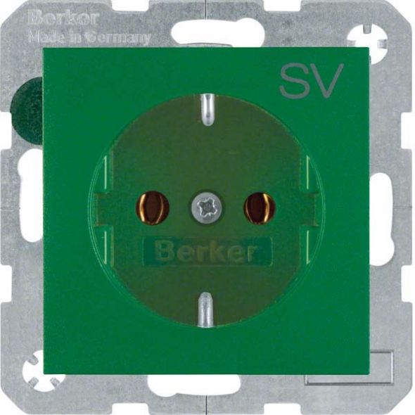 SCHUKO-Steckdose 47431903 grün matt Aufdruck SV SCHUKO-Steckdose 47431903 grün matt Aufdruck SV