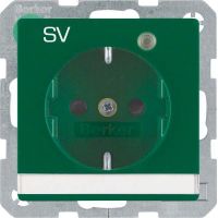 SCHUKO-Steckdose 41106013 grün samt Aufdruck SV
