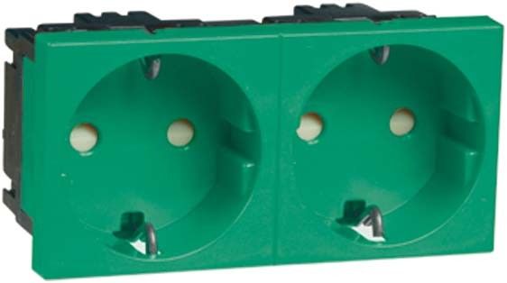 SCHUKO-EB-Steckd.2-fach gn D 6212.42 EMS SI