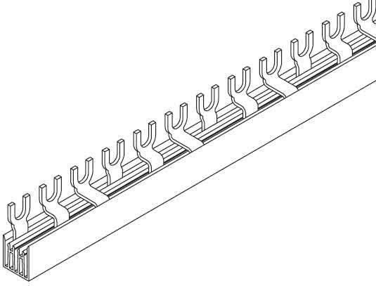 Gabel-Phasenschiene 10² Gabelausführung für 57 LS Schalter