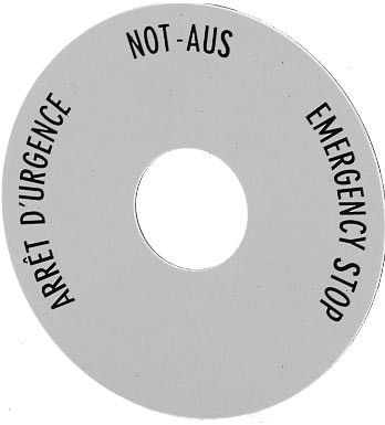 Not-Aus-Schild SRT1 Not-Aus-Schild SRT1