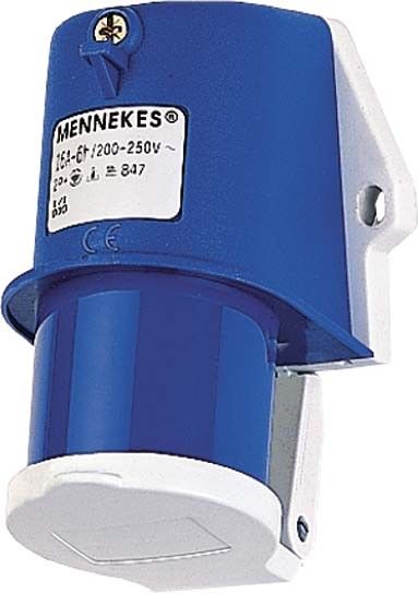 Wandgerätestecker 847 3p 16A 230V blau