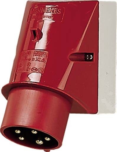 Wandgerätestecker 354 5p 32A 400V rot