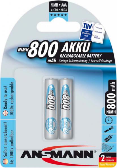 Akku MAX E NiMh 1,2V/800 mAh Micro Akku MAX E NiMh 1,2V/800 mAh Micro