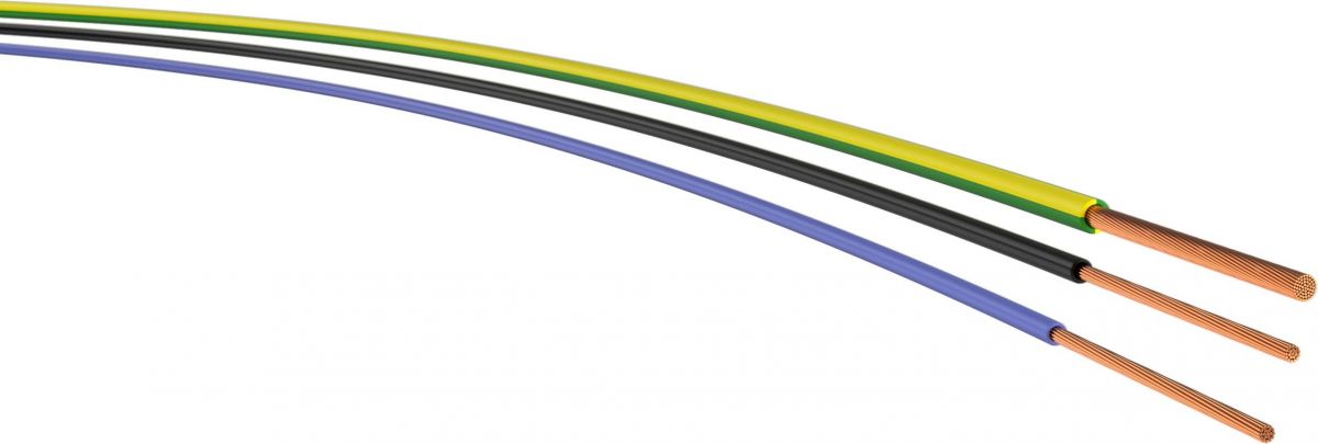100m Ring Einzelader flexibel H05V-K 0,5mm² grün/gelb