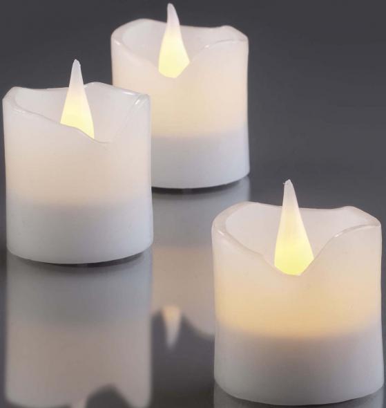 LED-Echtwachskerzen 6er-Set weiß LED-Echtwachskerzen 6er-Set weiß