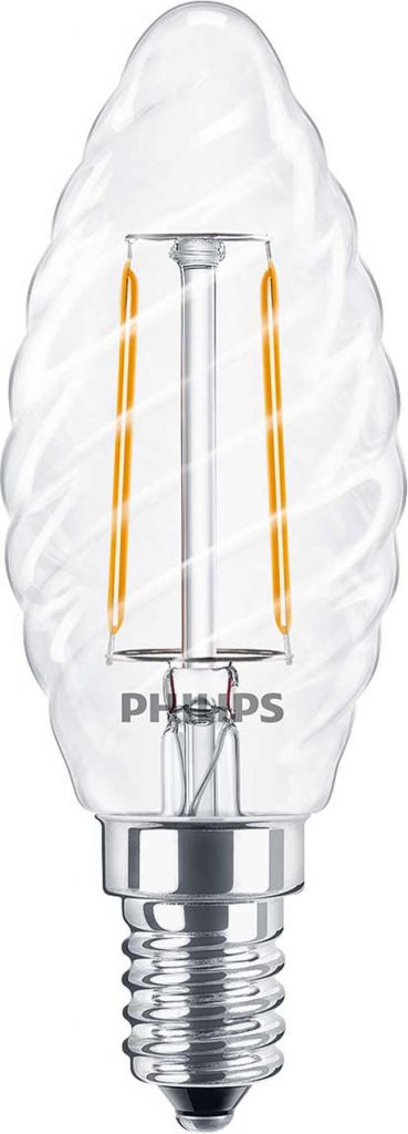 LED-Kerzenlampe E14 230V 2,0W 250lm klar gedreht