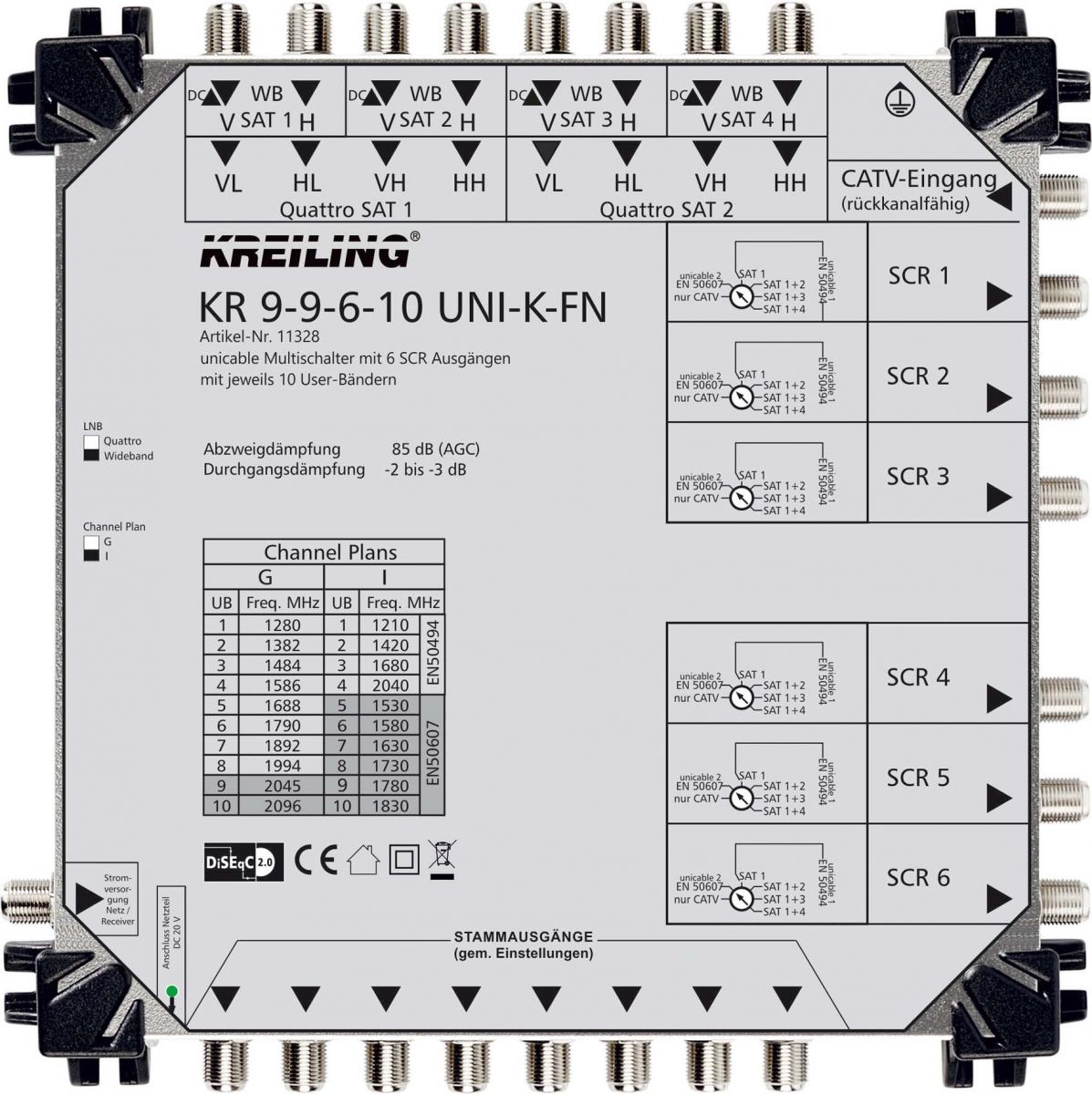 Unicable Multischalter KR 9-9-6-10 UNI-K-FN