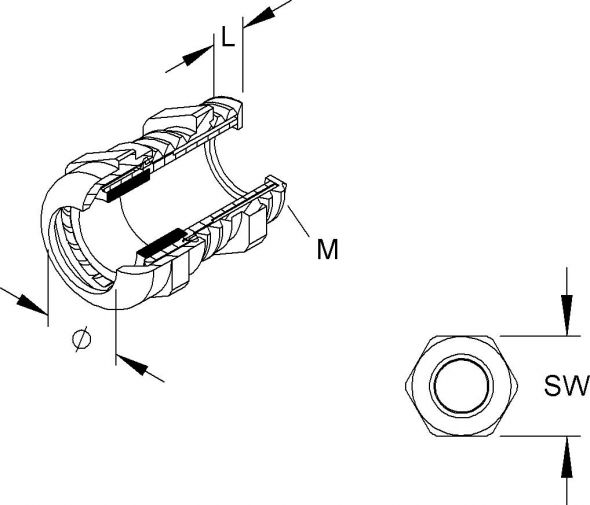 EMV-Kabelverschraubung 2640M63A