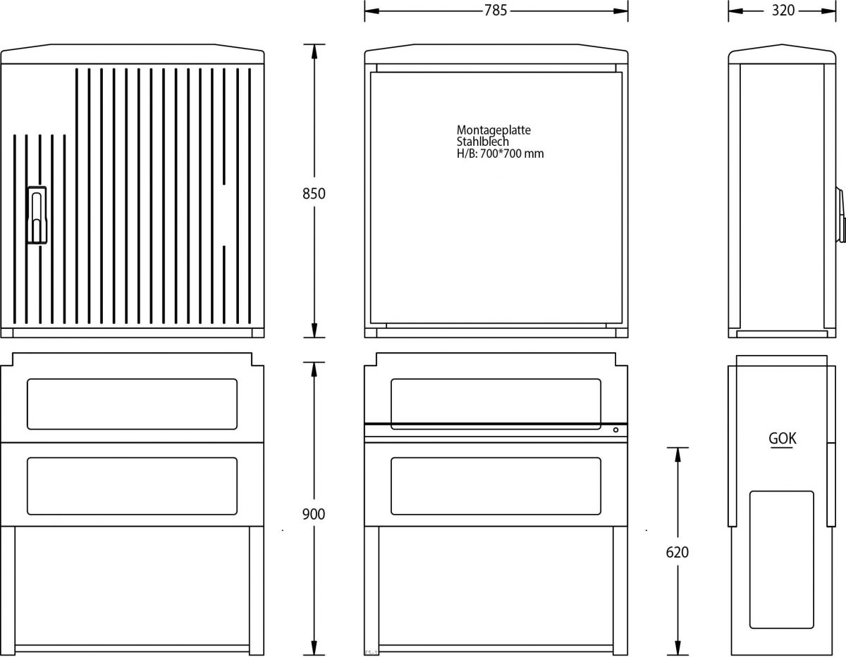 Normschrank IP44 A100-M-850