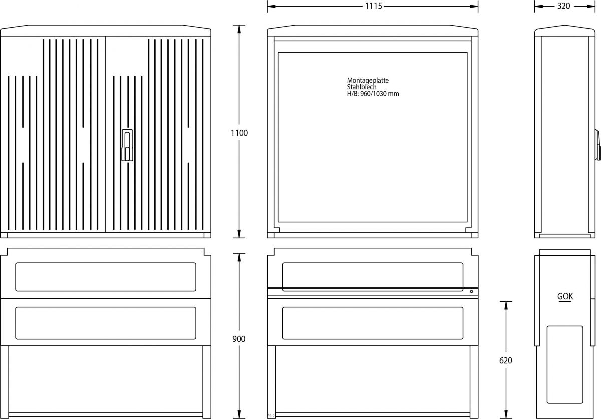 Normschrank IP44 A120-M-1100