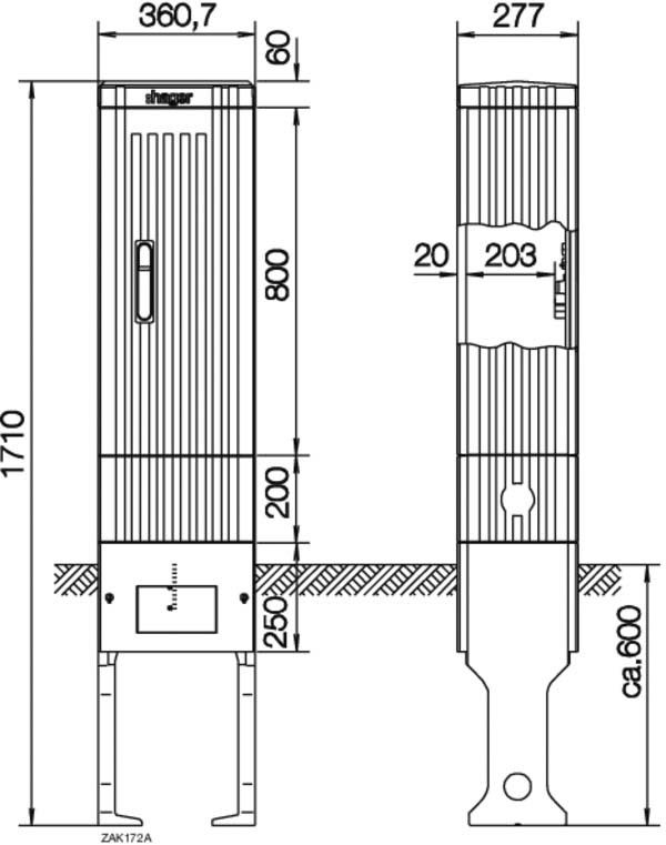 Kabelverteilersäule ZAK172A Baureihe 172 Kabelverteilersäule ZAK172A Baureihe 172