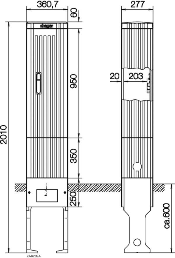 Kabelverteilersäule ZAK202A Baureihe 202