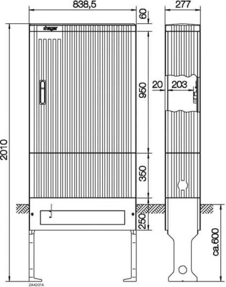Kabelverteilersäule ZAK207A Baureihe 207 Kabelverteilersäule ZAK207A Baureihe 207