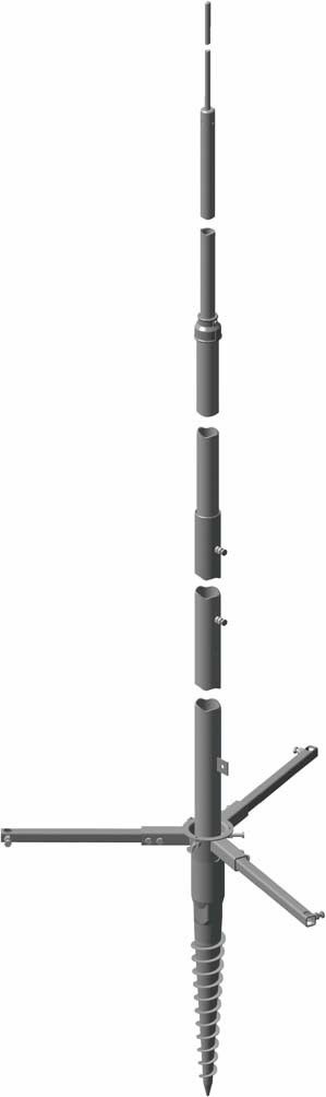 Tele-Blitzschutzmast 103 125
